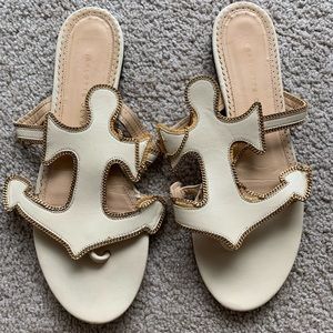 Charlotte Olympia Anchor chain creme sandals women’s size 39